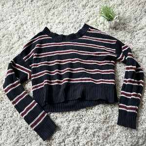 Dip vintage y2k frilly belly crop top sweater stripped hipster long slee…